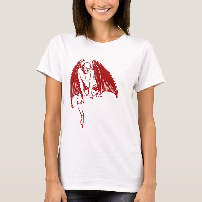 Camiseta Devil Evil Demon Monster Wings Gothic (Frente)