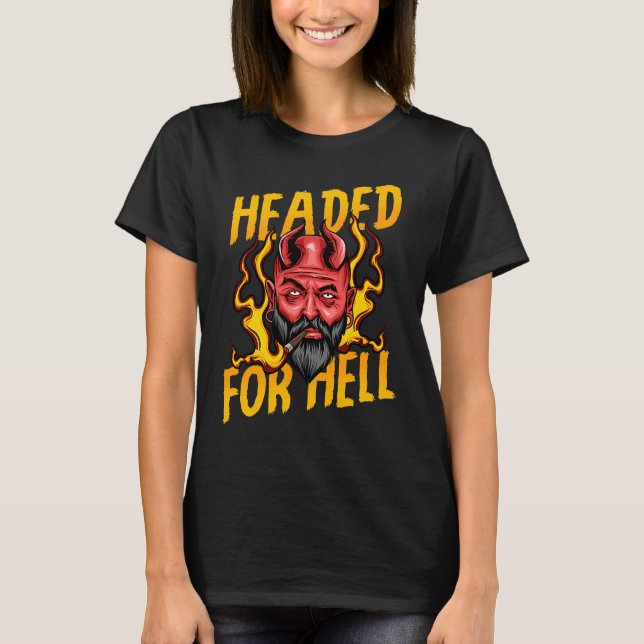 Camiseta Devil Halloween Headed For Bright Cigar Ear Stretc (Frente)