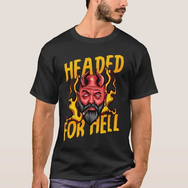 Camiseta Devil Halloween Headed For Bright Cigar Ear Stretc (Frente)