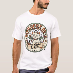 Camiseta Devilcore Gato Fofo Devilcore Gato Fofo Vetor Vint