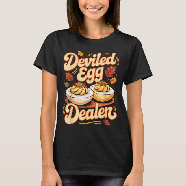 Camiseta Deviled Egg Er Funny Retro Thanksgiving Food Quote (Frente)
