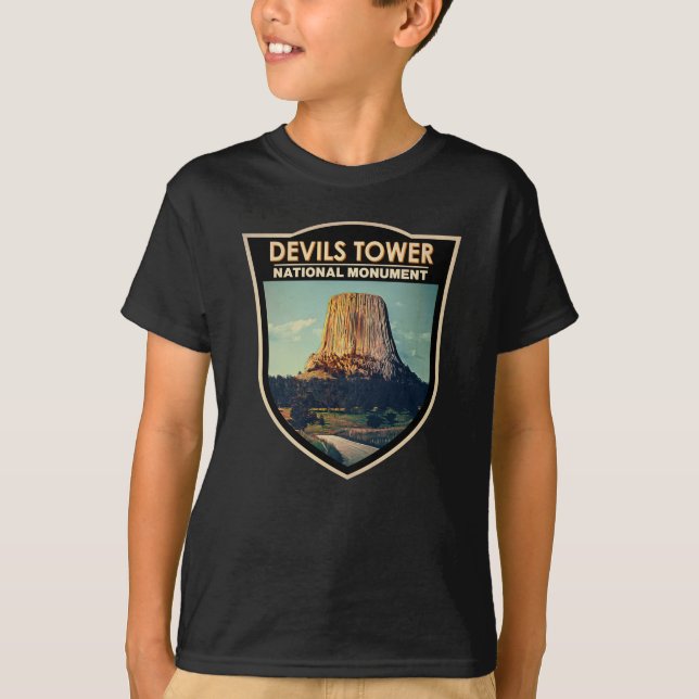 Camiseta Devils Tower National Monuuument Wyoming Watercolo (Frente)