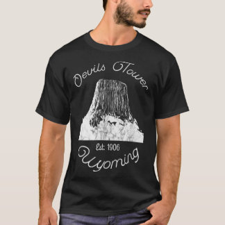 Camiseta Devils Tower Wyoming Monumento Nacional Retro Vint