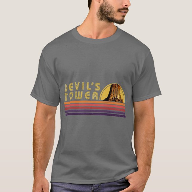 Camiseta Devilsower Retrô Listras Vintage antigo (Frente)