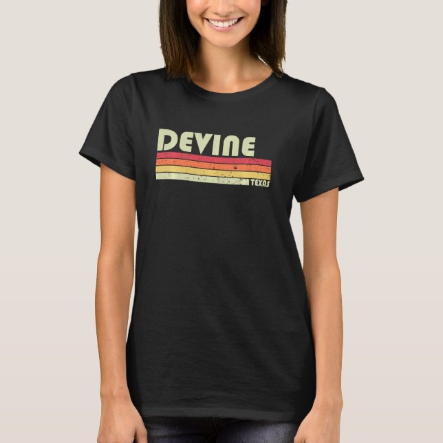 Camiseta DEVINE TX TEXAS Funny City Home Roots Gift Retro 7 (Frente)
