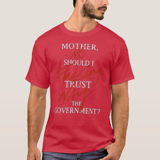 Camiseta Devo Confiar no Governo garoto engraçado