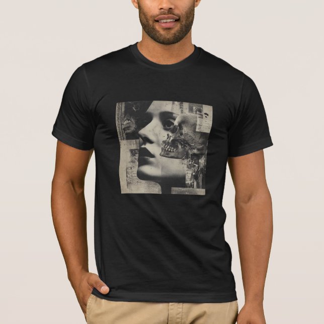 Camiseta Devoção Dividida – Arte Gótica Fina (Frente)
