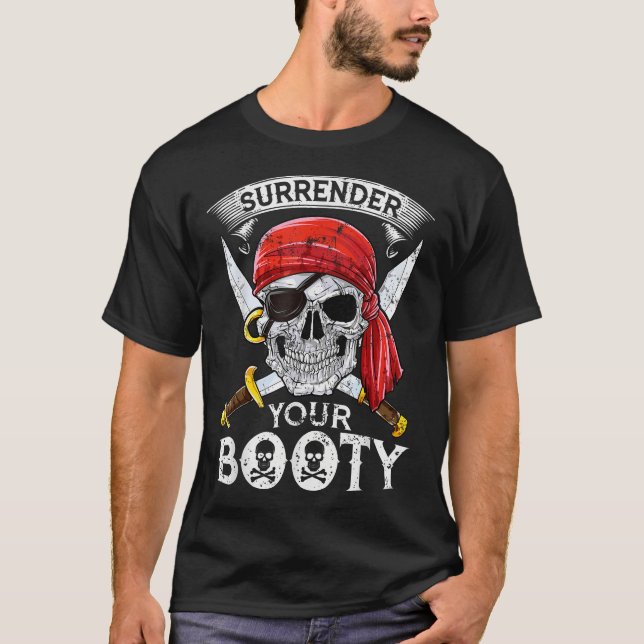 Camiseta Devolva O Seu Crânio Pirata, Jolly Roger (Frente)