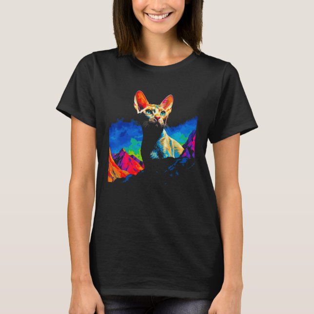 Camiseta Devon Rex Cat Art (Frente)
