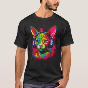 Camiseta Devon Rex Cat DJ