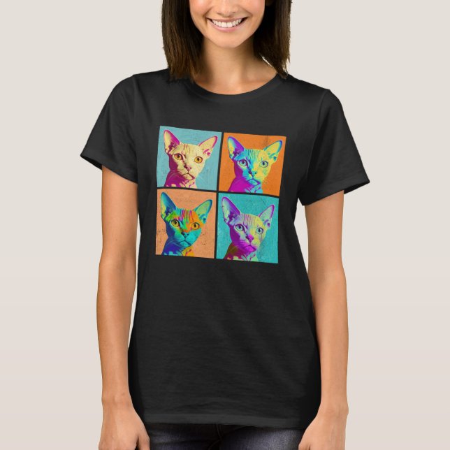 Camiseta Devon Rex Pop Illustration Colorful Animal Women (Frente)