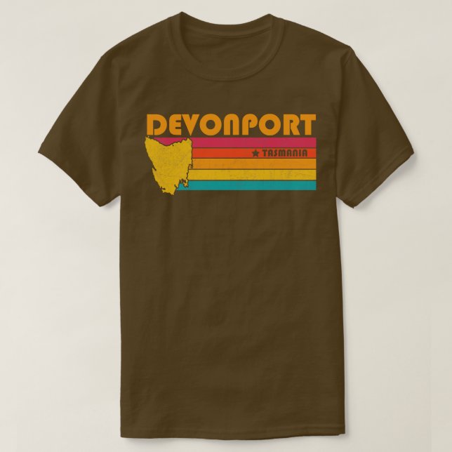 Camiseta Devonport Tasmania Vintage Afetou Souvenir (Frente do Design)