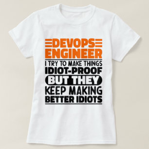 Camiseta Devops Engenheiro Tento Fazer Coisas Engraçadas