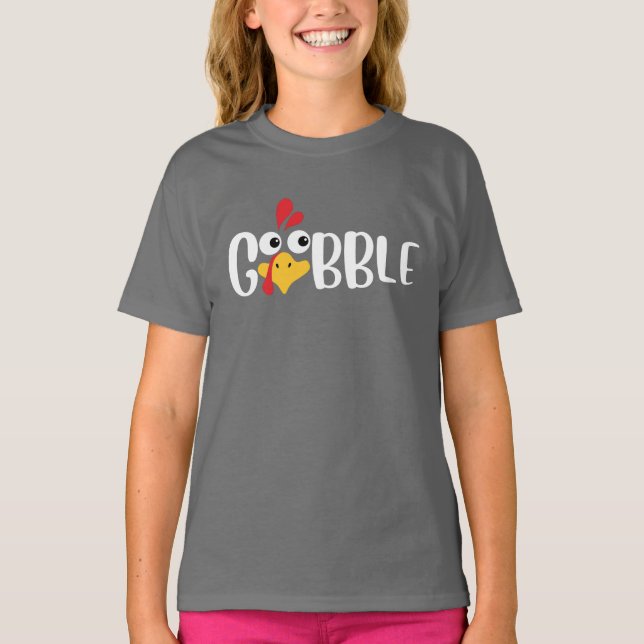 Camiseta Devorar Peru do Dia de Ação de Graças (Frente)