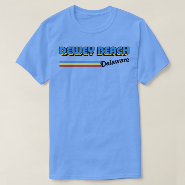 Camiseta Dewey Beach Delaware Retro Styled Design (Frente do Design)