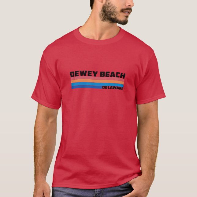 Camiseta Dewey Beach Delaware superdimensionado (Frente)