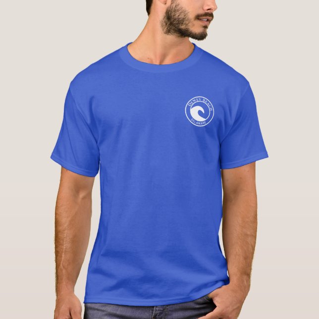 Camiseta Dewey Beach White Ocean Wave Circle Design (Frente)