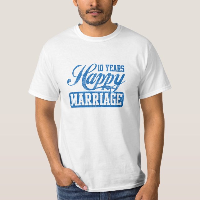 Camiseta Dez anos de casamento feliz (Frente)