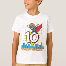 Camiseta Dez anos de incrível! - Estilo de banda desenhada