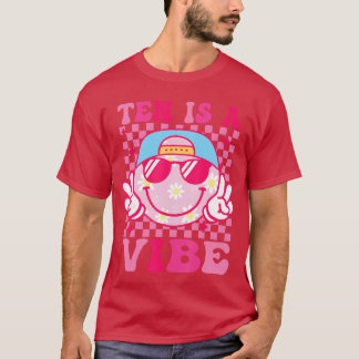 Camiseta Dez é um aniversário de vibração Meninas de 10 ano