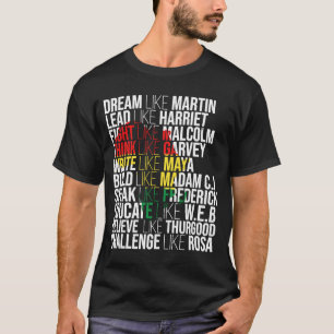 Camiseta Dez Líderes Inspiradores Mês da História Negra Afr