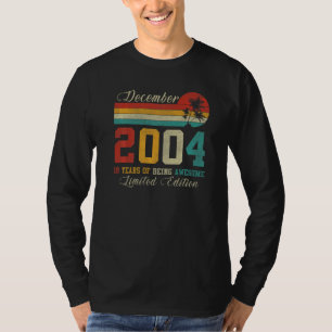 Camiseta Dezembro 18 anos Vintage 2004 18º aniversário