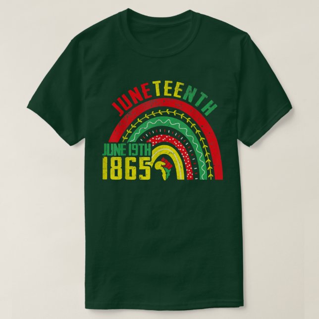 Camiseta Dezembro 19 de junho de 1865 Rainbow Juneteten Fre (Frente do Design)