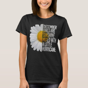 Camiseta Dezembro Aniversário Mulheres Engraçadas Daisy Cut
