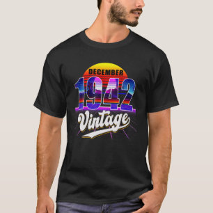 Camiseta Dezembro De 1942 Retro 79º Aniversário Vaporwave 7