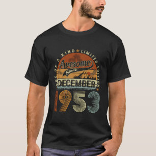 Camiseta Dezembro De 1953 Vintage, 70 Anos Nascido Na 70