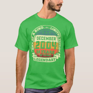 Camiseta Dezembro De 2004 18º Aniversário Presente Há 18 An