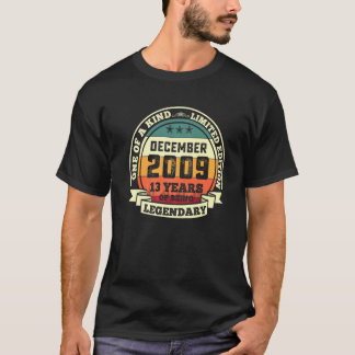 Camiseta Dezembro De 2009 13 Aniversário 13 Anos De Perna