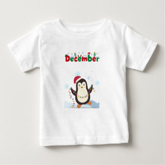 Camiseta Dezembro - Feliz Pinguim - Bebê Tee