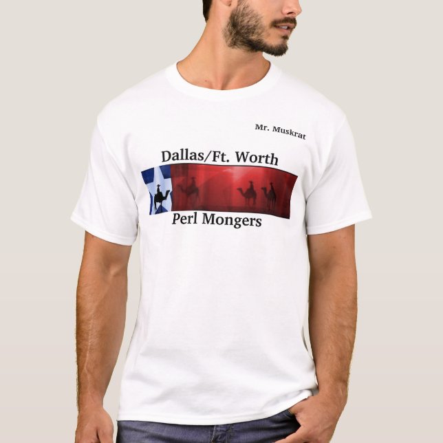 Camiseta dfwpm, TRAFICANTES do Perl, DALLAS FORT WORTH (3) (Frente)
