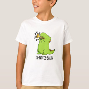 Camiseta Di-notes-saur Piada de Dinossauro Engraçado