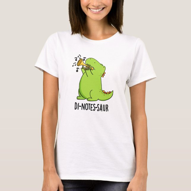 Camiseta Di-notes-saur Piada Divertida de Dinossauro (Frente)