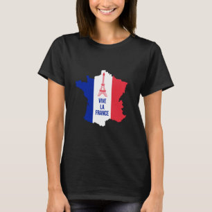 Camiseta Dia 14 de julho da Bastilha França Mapeia Torre Ei