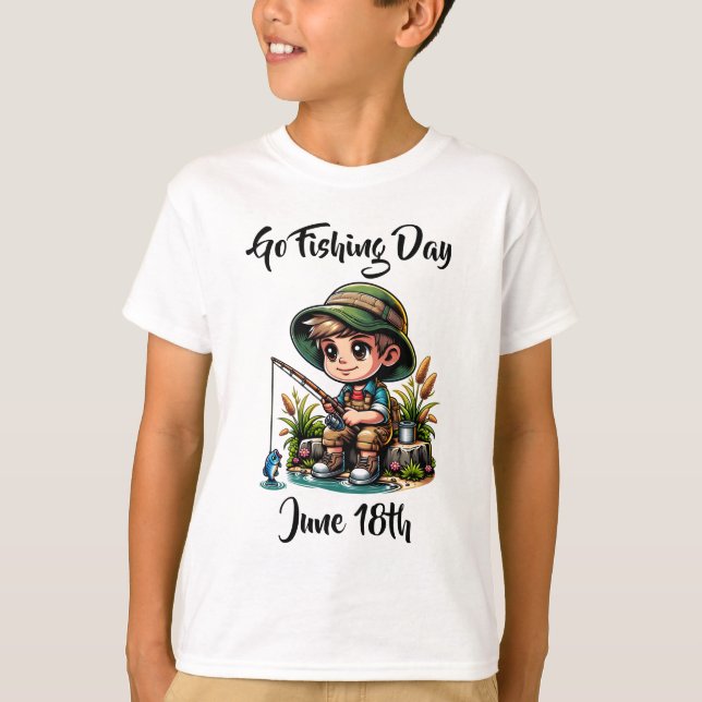 Camiseta Dia 18 de junho é Dia da Pesca | Feriados Engraçad (Frente)