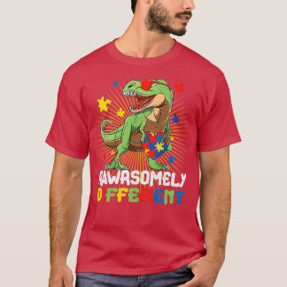 Camiseta Dia 1 da consciência do autismo raramente diferent