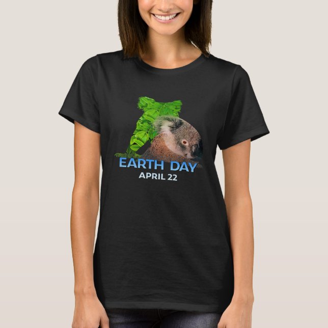 Camiseta Dia 22 de abril Silhouette Koala Bear (Frente)