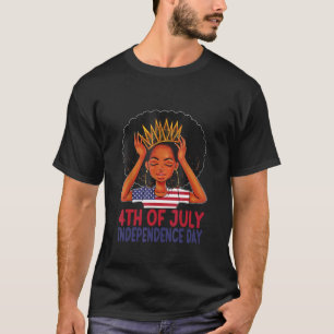Camiseta Dia 4 de julho As Mulheres Negras Dia da Independê