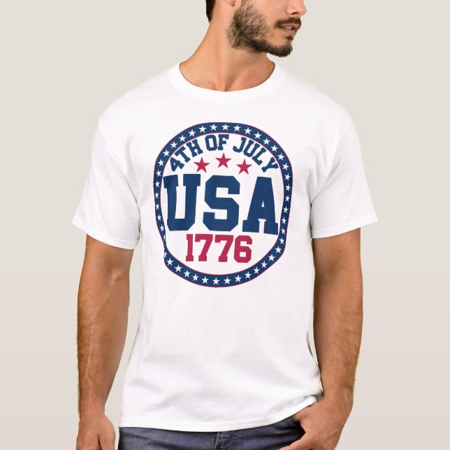 Camiseta Dia 4 De Julho Dos Eua 1776 Dia Da Independência (Frente)