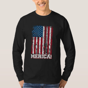 Camiseta Dia 4 de julho Independência Estados Unidos Bandei