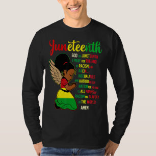 Camiseta Dia 4 de julho Menina Negra Melanina Rainha África