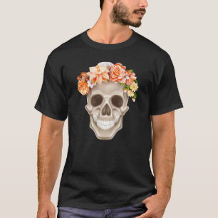 Camiseta Dia Adorável das Flores do Crânio Morto Calavara