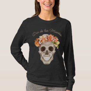 Camiseta Dia Adorável das Flores do Crânio Morto Calavara