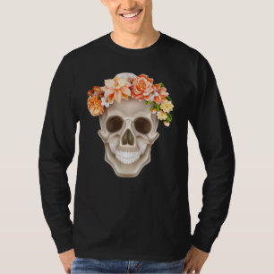 Camiseta Dia Adorável das Flores do Crânio Morto Calavara T