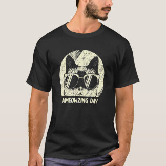 Camiseta Dia Ameowzing Gato Kit de Positividade Gatinho Cot