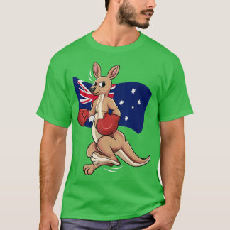 Camiseta Dia australiano Cute Kangaroo Austrália Bandeira L