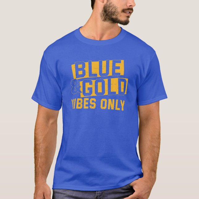 Camiseta Dia Azul E Dourado De Futebol (Frente)